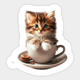 Mocha & Meows: A Feline-Friendly Coffee Retreat Sticker
